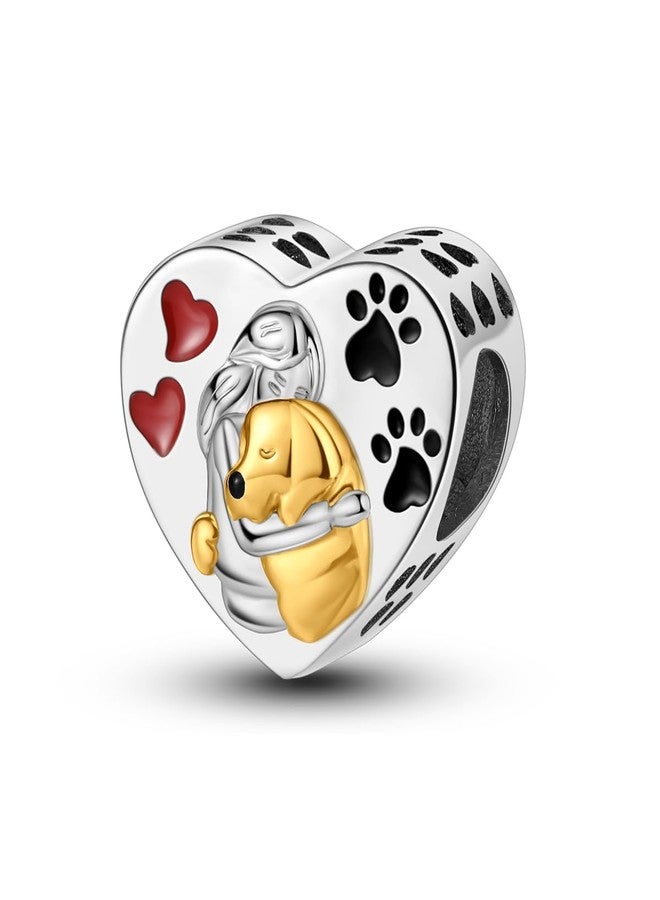 NARMO 925 Sterling Silver Charms Pet Dogs Heart Charm Beads for Pandora Bracelets - Image 1